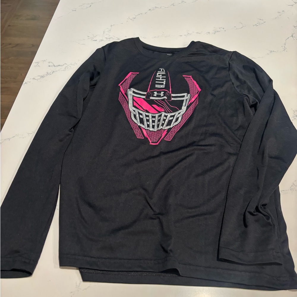 Under Armour Kids Long Sleeve Shirt - Black and Pink